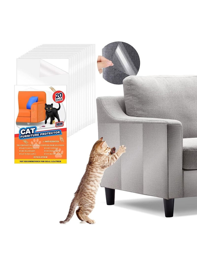 Furniture Cat Scratch Protectors, ''12" * ''8" Cat Scratch Resistant Tape (Pack of 20) - Image 1